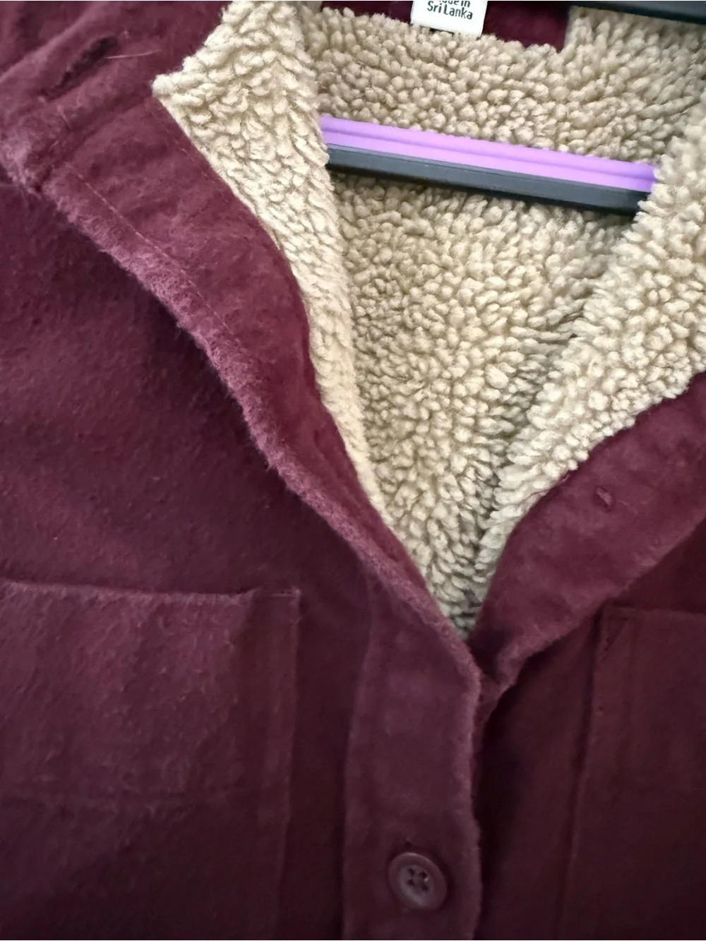 Vintage L.L. Bean Maroon Sherpa-Lined Barn Jacket - Picture 9 of 12